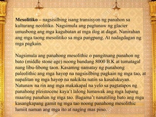 Panahon Ng Mesolitiko