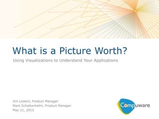 1
What is a Picture Worth?
Using Visualizations to Understand Your Applications
Jim Liebert, Product Manager
Mark Schettenhelm, Product Manager
May 21, 2015
 