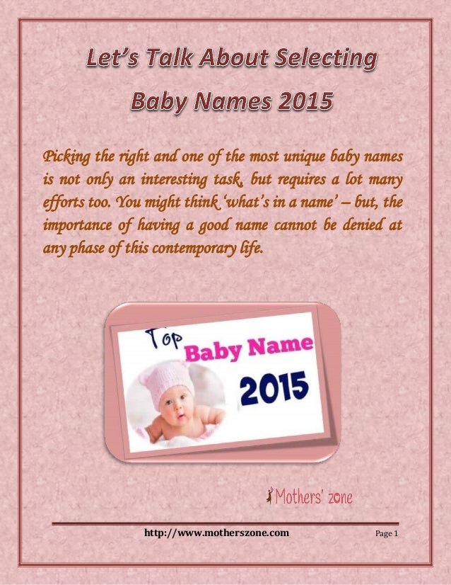 picking baby name