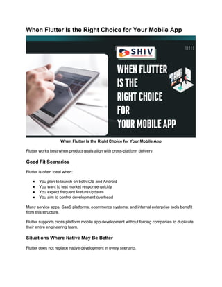 Flutter Development Benefits Every Business Should Know | PDF