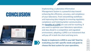 Benefits of Implementing a Laboratory Information Management System | PDF