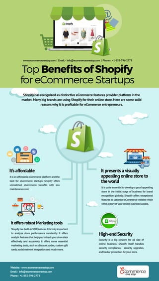Top Benefits of Shopify for eCommerce Startups