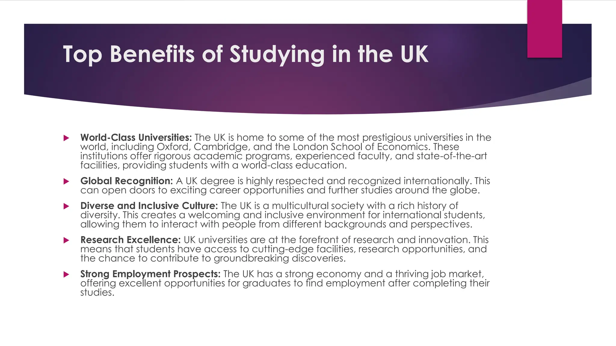 Top 10 Benefits of Studying in UK for 2024 Intake | PDF