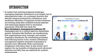 Top Benefits of Using the Best Attendance Management Software US | PPTX
