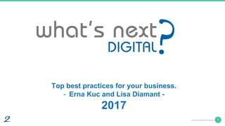 1blue2purple confidential & proprietary
Top best practices for your business.
- Erna Kuc and Lisa Diamant -
2017
 