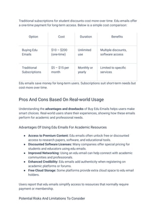 Top Websites to Buy Edu Email Accounts in 2026 for Academic Benefits | PDF