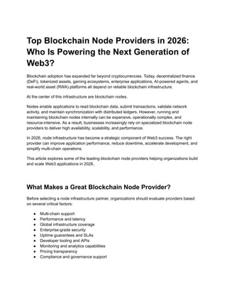 Top Blockchain Node Providers in 2026_ Who Is Powering the Next ...