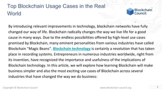 Top blockchain usage cases in the real world