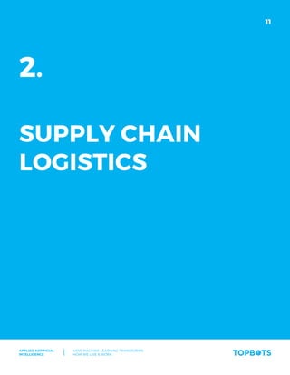 11Section
Applied Artificial
Intelligence
How machine Learning transforms
How We Live  Work
Supply chain
logistics
2.
11
 