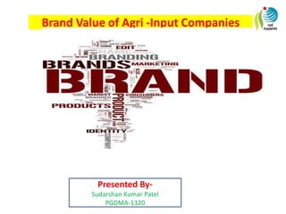 Brand Value of Agri -Input Companies 
Presented By- 
Sudarshan Kumar Patel 
PGDMA-1320 
 