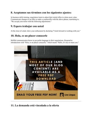 Top Business Phrases in Spanish | PDF