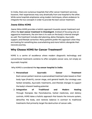 Top Cancer Hospital in India: A Patient’s Guide to Better Treatment | PDF