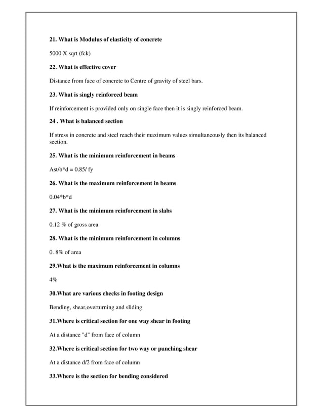 Top civil engineering Interview questions and Answers | PDF | Civil ...