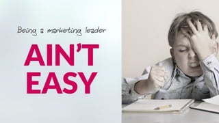 Being a marketing leader
AIN’T
EASY
 