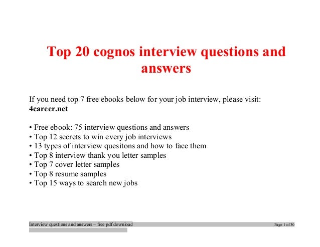 cognos sample resume