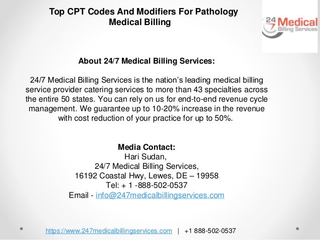 Top cpt codes and modifiers for pathology medical billing | PPTX