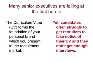 Executive recruiters reveal top tips for a compelling CV
