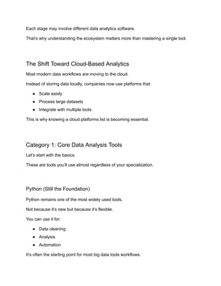 Top Data Analysis Tools and Cloud Platforms You Must Know in 2026 | PDF