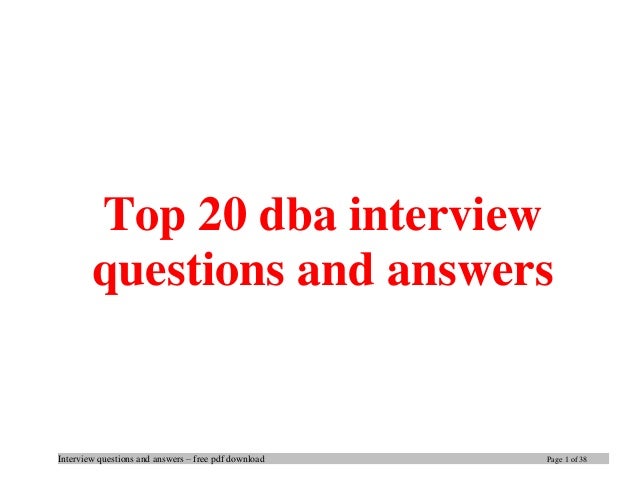 database administrator interview questions