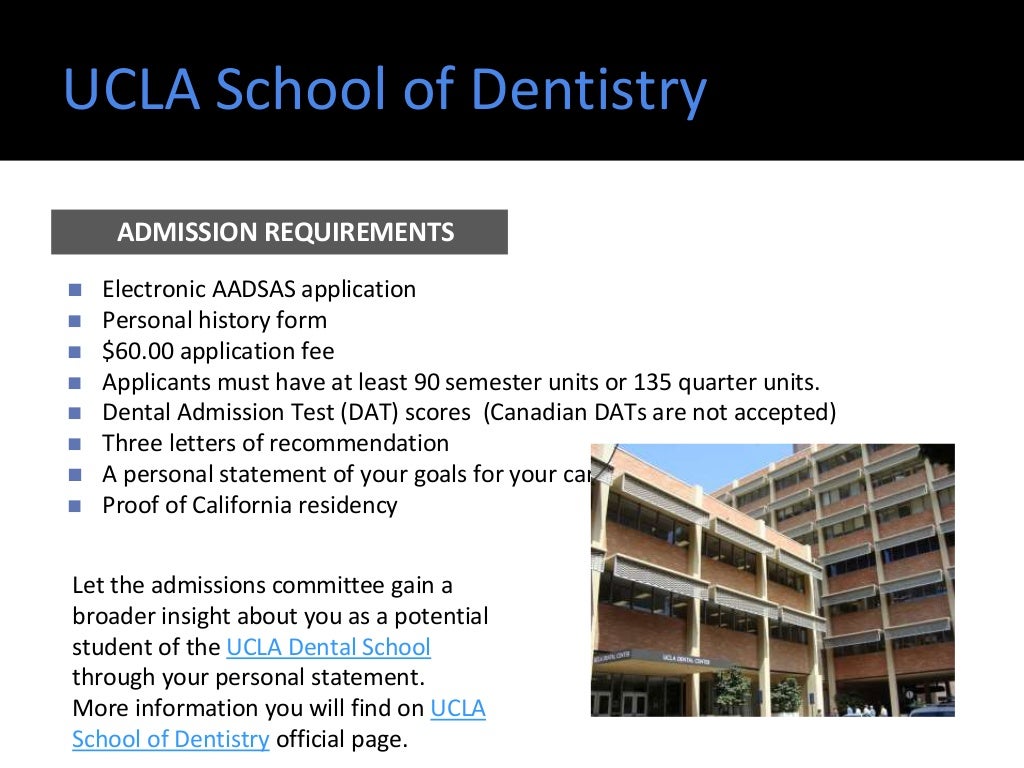 Top dental schools admission requirements