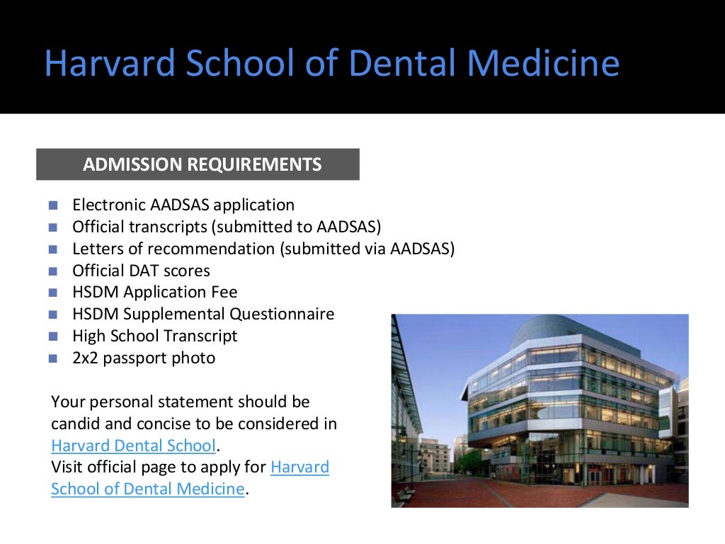 Top dental schools admission requirements