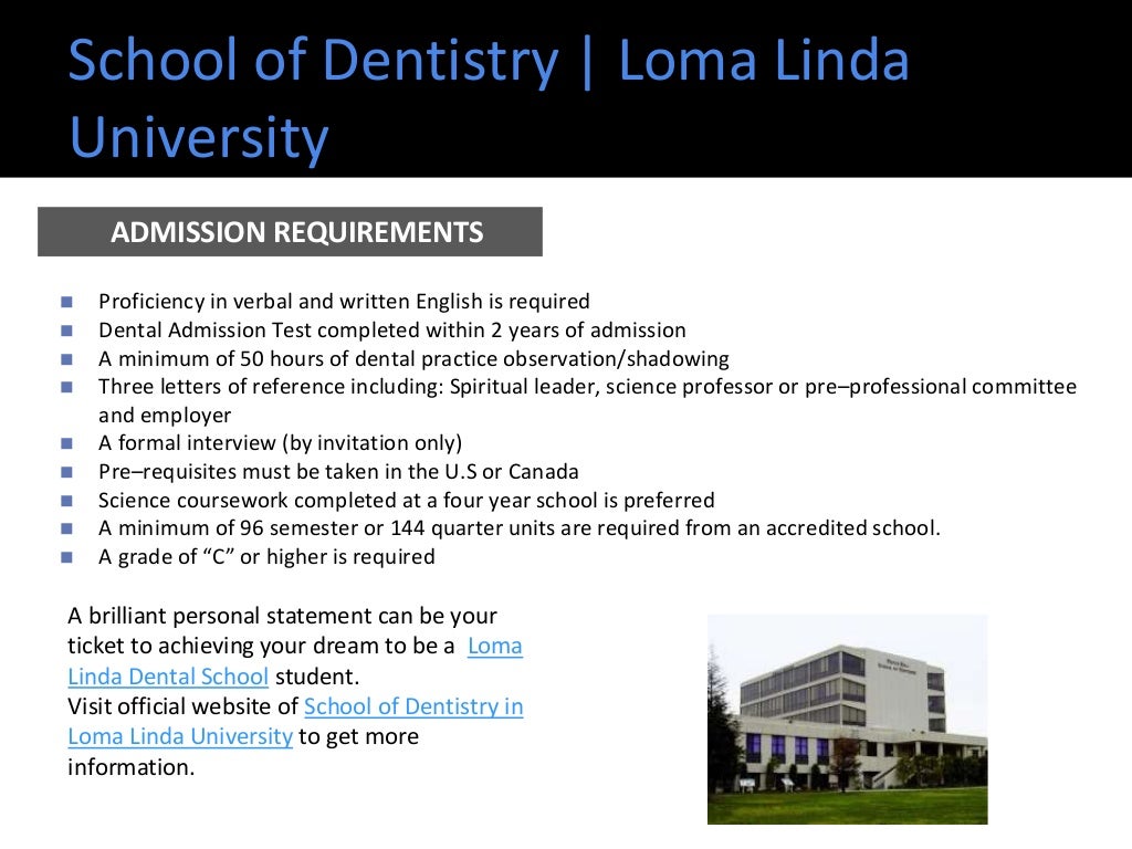 Top dental schools admission requirements