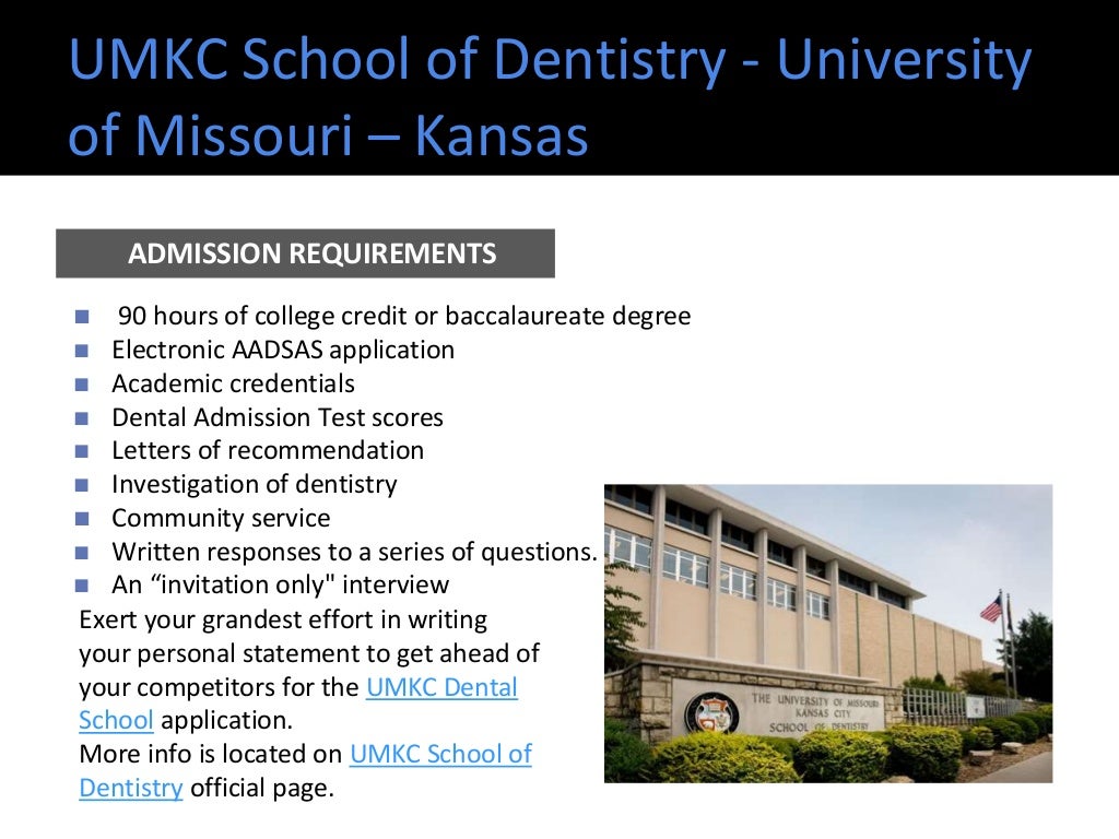 Top dental schools admission requirements