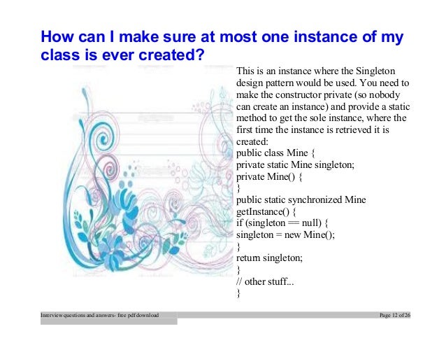 Object Oriented Design Interview Questions And Answers Pdf Object Oriented Design Interview Questions And Answers Pdf