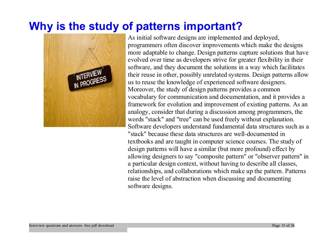 Top design patterns interview questions and answers job interview tips