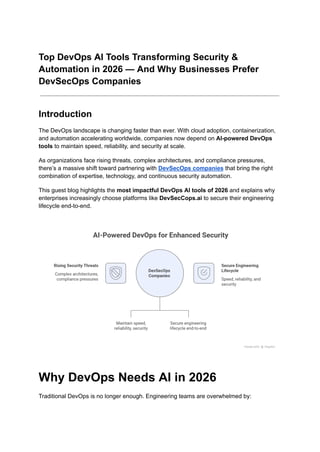 Top DevOps AI Tools Transforming Security & Automation in 2026 — And ...