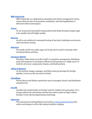 Top DevOps tools | PDF