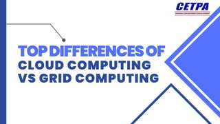 TOPDIFFERENCESOF
CLOUD COMPUTING
VS GRID COMPUTING
 