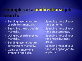 Most people in search mode experience death by a
million SMALL cuts.
They endure more pain and suffer longer not
because of the market, but because of the poor
choices they make.
They lengthen their search timelines and create their
own obstacles.
 