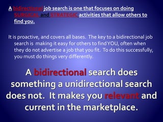 DO: DON’T:
 Prepare written goals on all
activity items.
 Read daily on topics in a job
search.
 Invest $ in your search.
 Avoid ALL negativity.
 Work 10 hours a day minimum.
 Memorize Powerpoints attached
to my LINKEDIN profile.
 Procrastinate and ease into
your search.
 Put limits on your search in
any way.
 Make search firms and job
boards your main diet.
 “Strangle the baby” or kill your
network.
 Do what you have done in the
past in job search mode.
http://www.linkedin.com/in/gregdavid
 