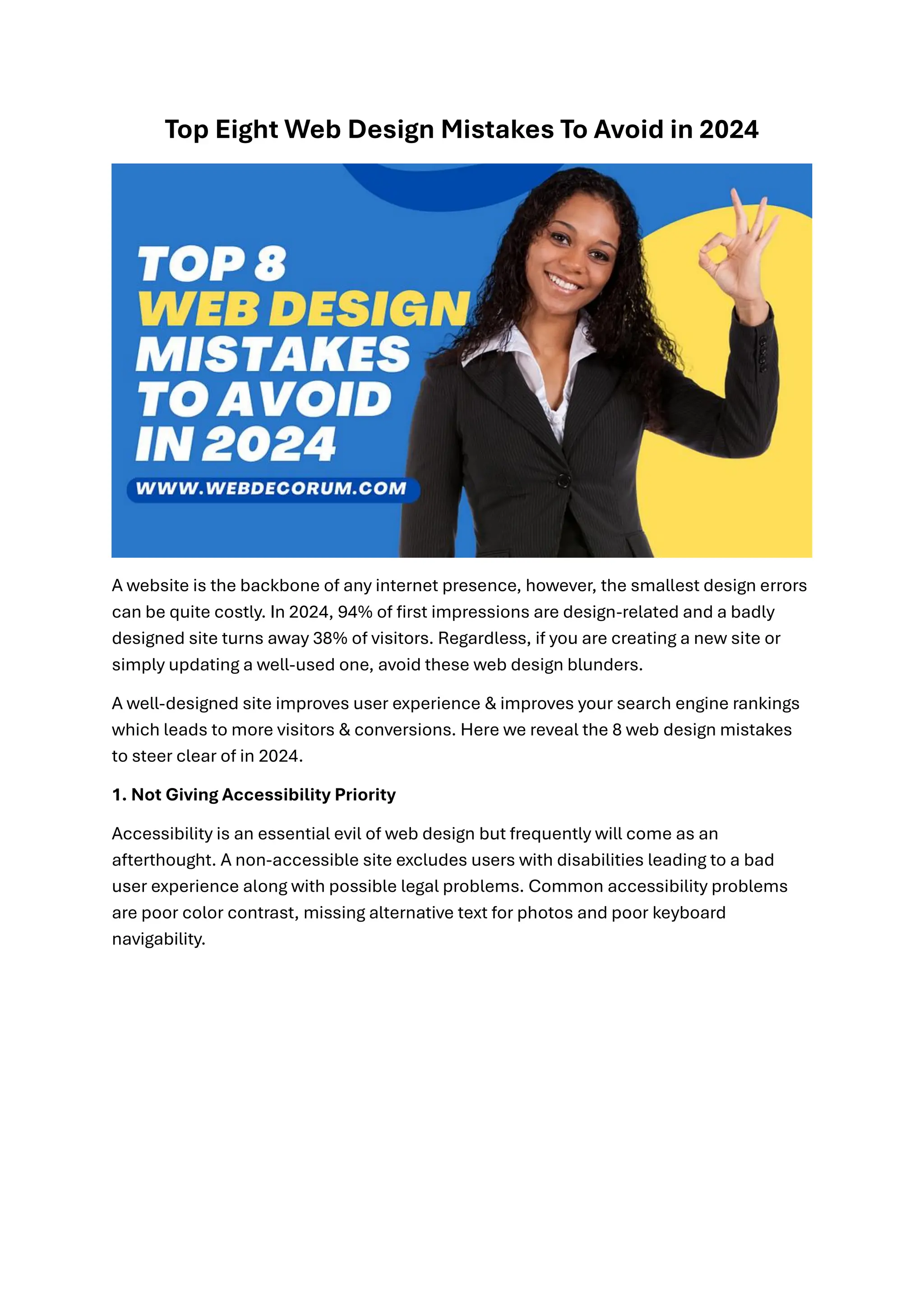 Top Eight Web Design Mistakes To Avoid in 2024.pdf | Web Development ...