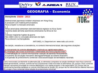 GEOGRAFIA – Economia
ENEM - 2013
 