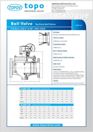Top entry ball valve 150 lb topo valve catalogue
