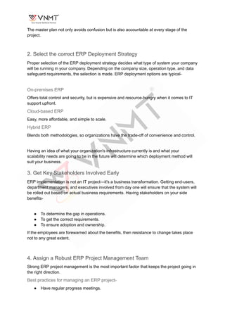 ERP Implementation Roadmap: Steps for a Successful ERP Deployment | PDF