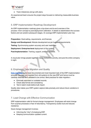 ERP Implementation Roadmap: Steps for a Successful ERP Deployment | PDF