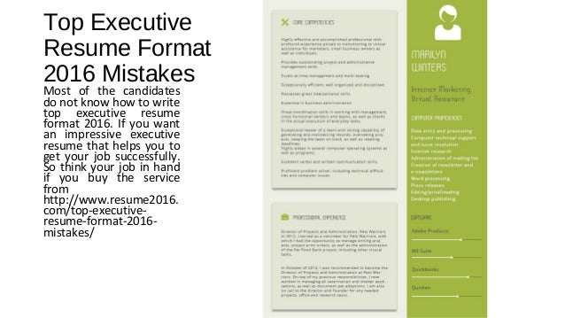 top executive resume format 2016 mistakes top executive resumes