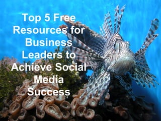 Top 5 Free
Resources for
   Business
  Leaders to
Achieve Social
    Media
   Success
 