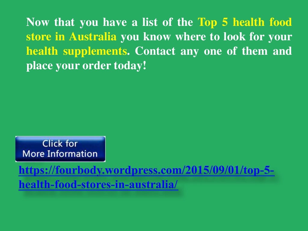 Top Five Health Food Stores In Australia