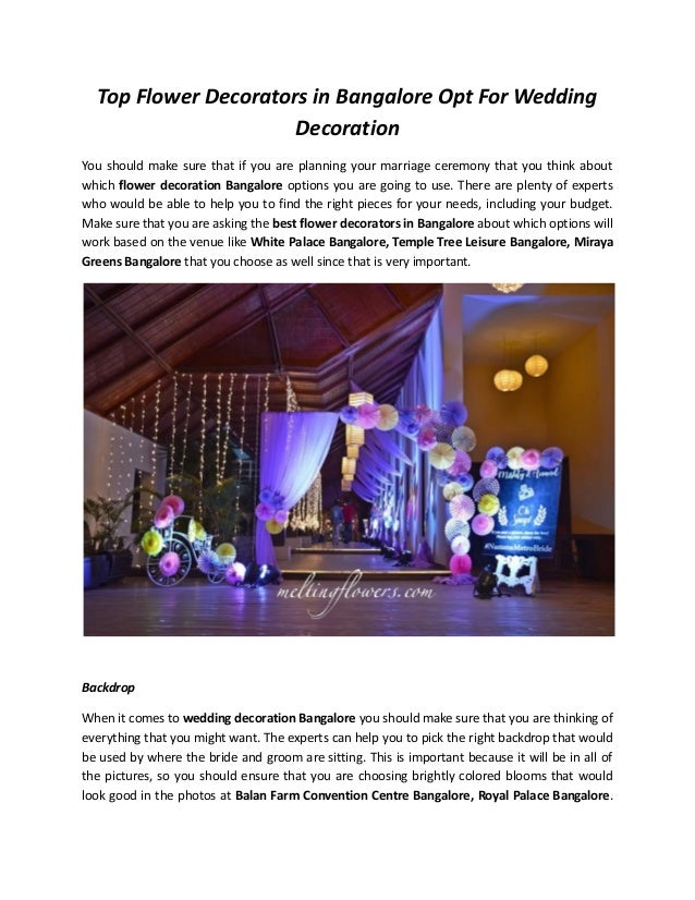 Top Flower Decorators In Bangalore Opt For Wedding Decoration
