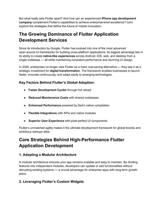 Top Flutter Application Development Strategies for High-Performance ...