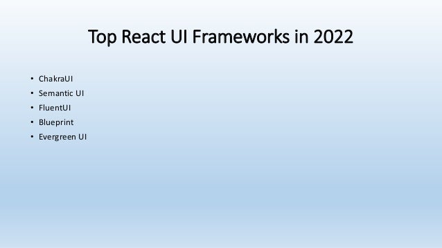 Top React UI Frameworks | PPT