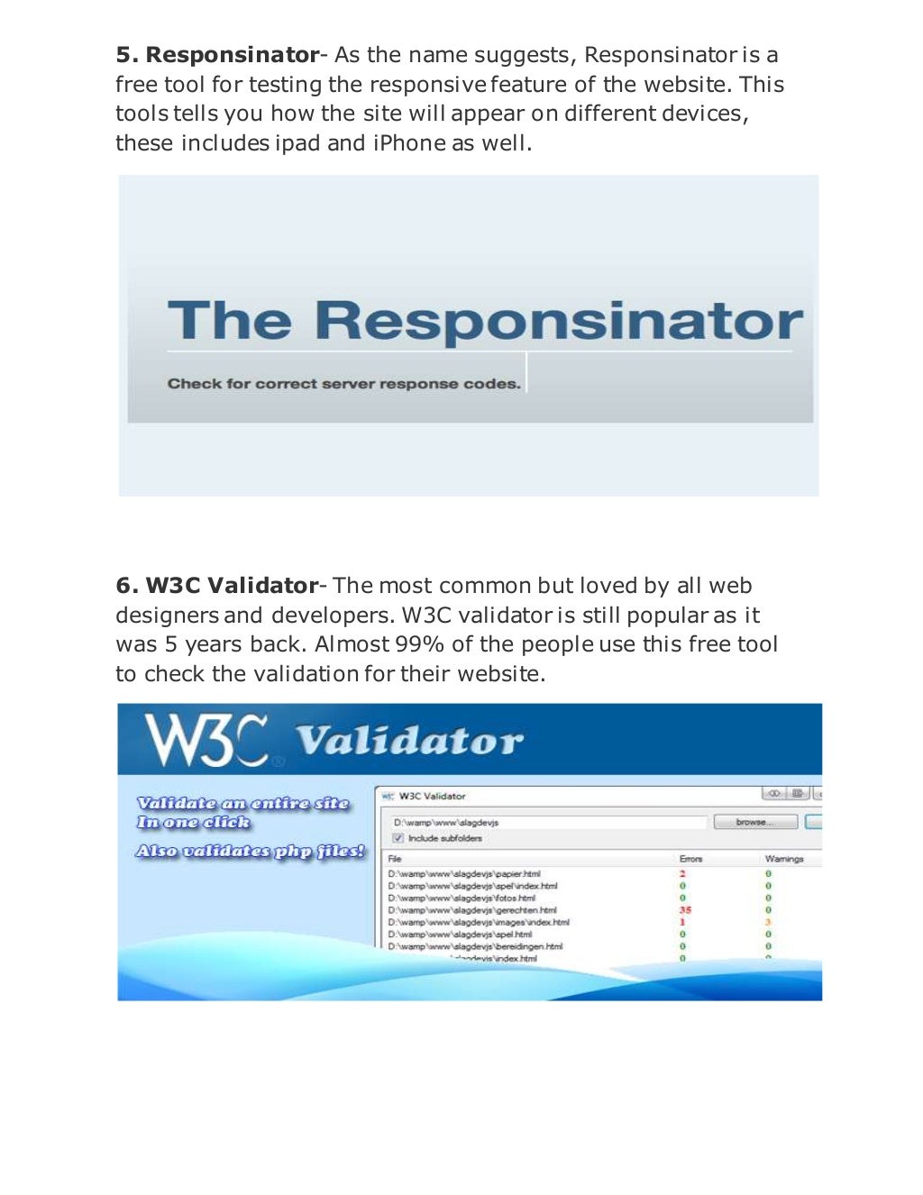 Top free website testing tools