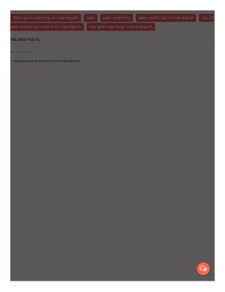 Best gate coaching in chandigarh gate gate coaching gate coaching in chandigarh top 10
gate coaching centers in chandigarh top gate coaching in chandigarh
RELATED POSTS
Questions and Answers on Unix File Management
JAN 1 • 3324 VIEWS

 