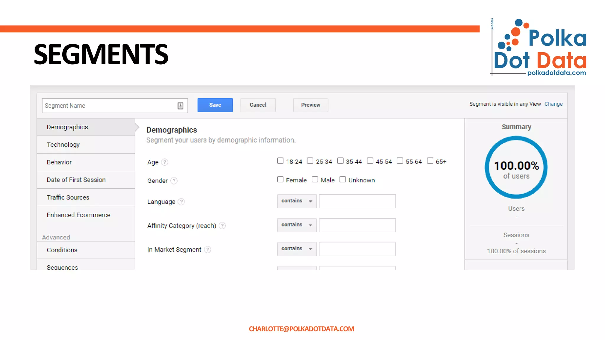 SEGMENTS
CHARLOTTE@POLKADOTDATA.COM
 