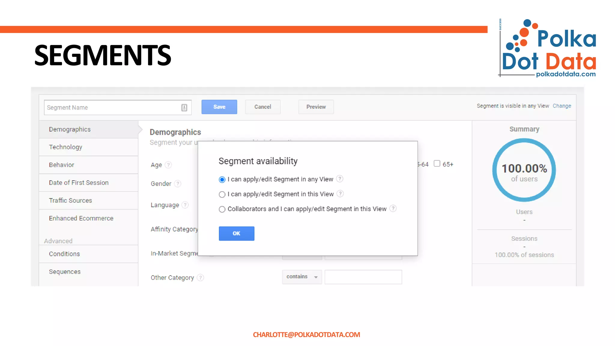 SEGMENTS
CHARLOTTE@POLKADOTDATA.COM
 
