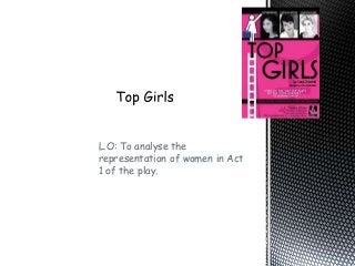 L.O: To analyse the
representation of women in Act
1 of the play.
 